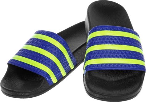 adidas adilette slipper blauw geel|adilette.